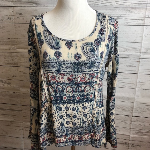 Anthro BirdCage Floral Print PaisleyPeasant Blouse - Picture 1 of 8